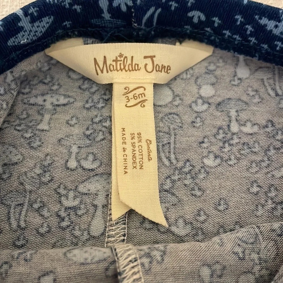 Matilda Jane baby pants size 3 6 month bell bottom ruffle mushrooms blue pink - Picture 3 of 4